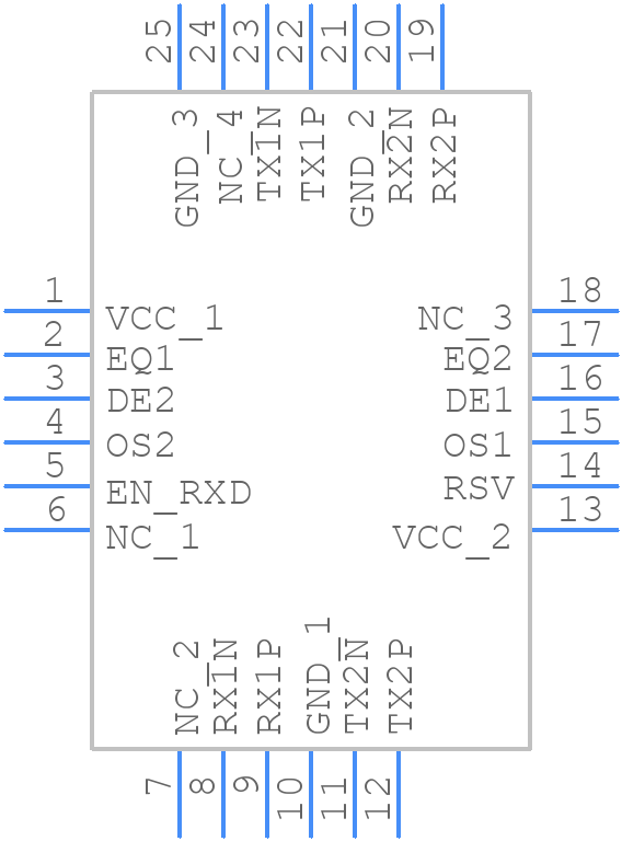 TUSB522PRGET - Texas Instruments - PCB symbol