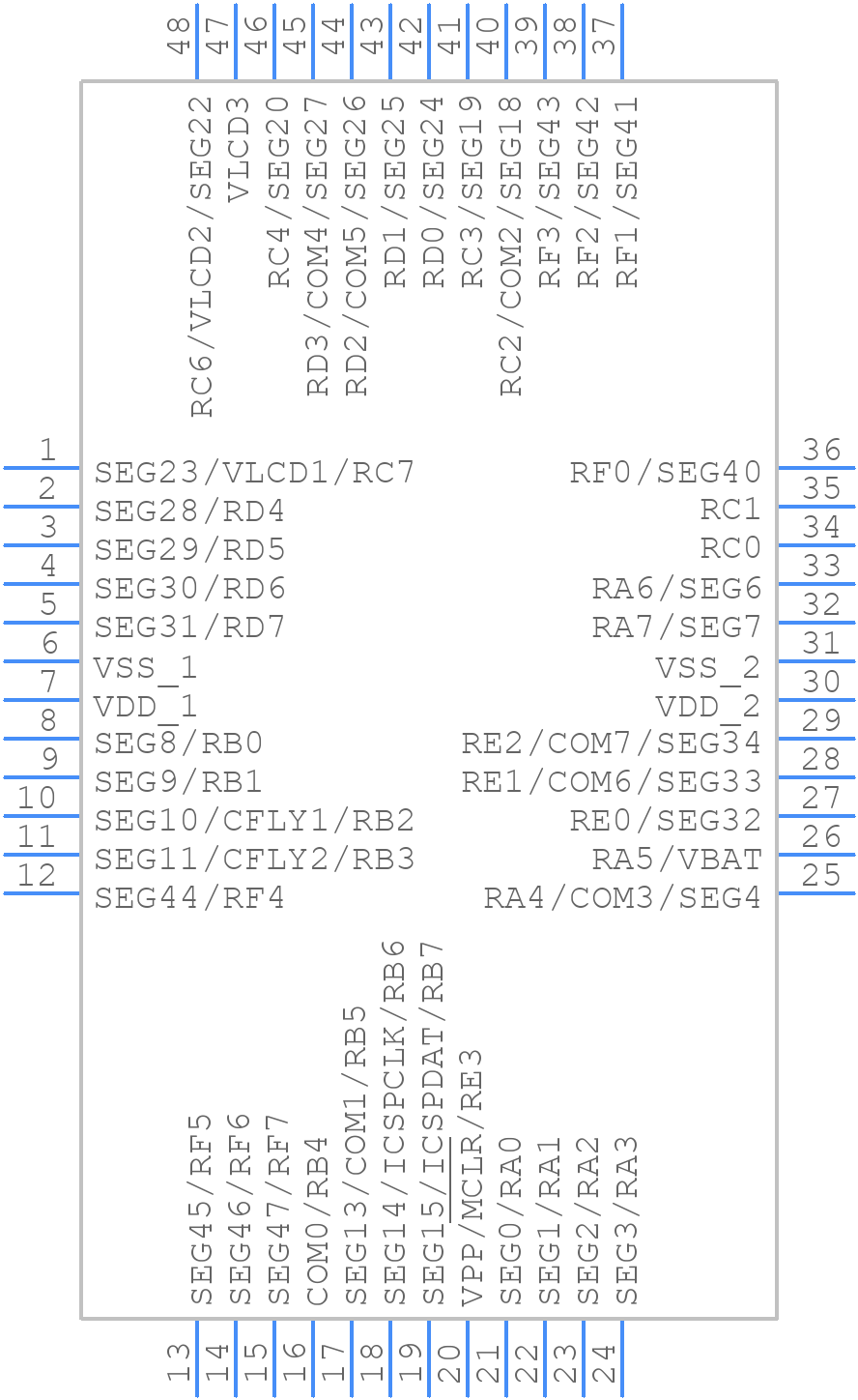 PIC16F19185T-I/PT - Microchip - PCB symbol