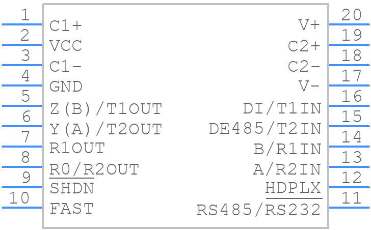 MAX3160ECAP+ - Analog Devices - PCB symbol