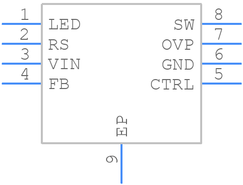 TPS61042DRBRG4 - Texas Instruments - PCB symbol