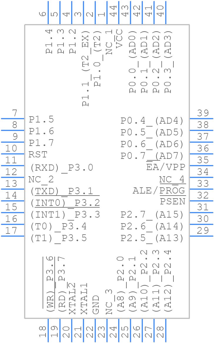 AT89C52-12JC - Microchip - PCB symbol