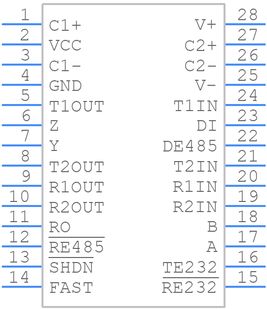 MAX3162EAI+ - Analog Devices - PCB symbol