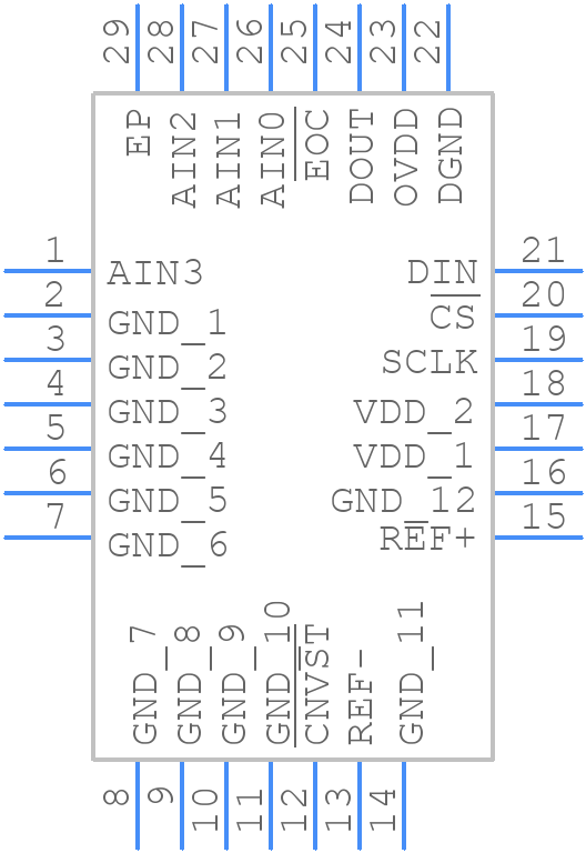 MAX11135ATI+ - Analog Devices - PCB symbol