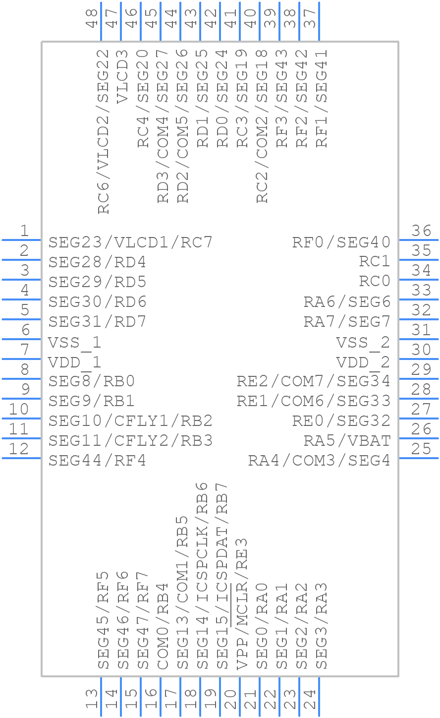 PIC16F19186T-I/PT - Microchip - PCB symbol