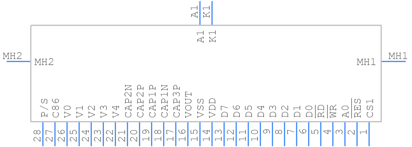 64128MCOGBABW - Displaytech - PCB symbol