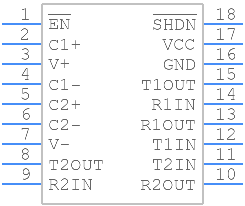 MAX3222CPN+ - Analog Devices - PCB symbol