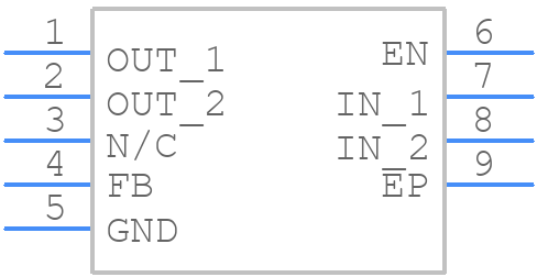 NCP186AMX390TAG - onsemi - PCB symbol