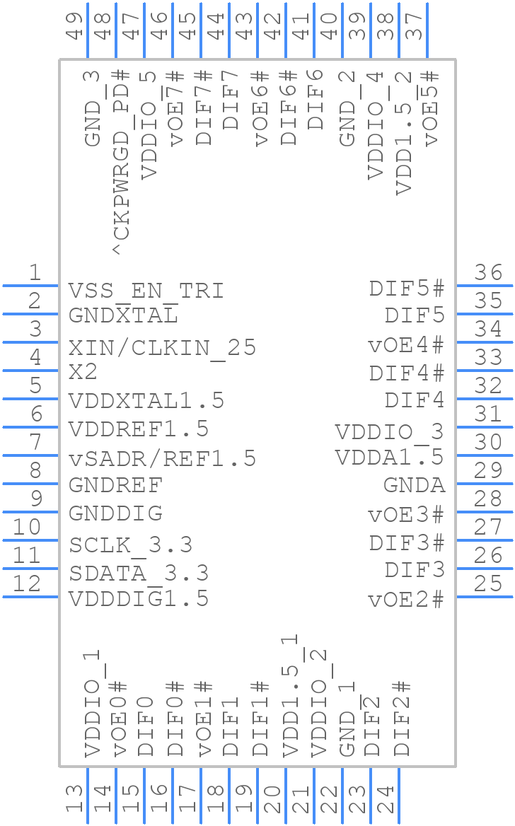 9FGU0841AKILF - Renesas Electronics - PCB symbol