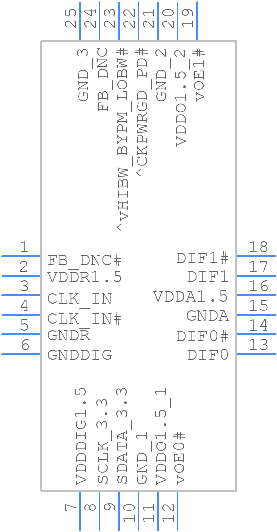 9DBU0231AKLFT - Renesas Electronics - PCB symbol