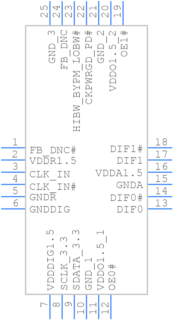 9DBU0241AKLFT - Renesas Electronics - PCB symbol
