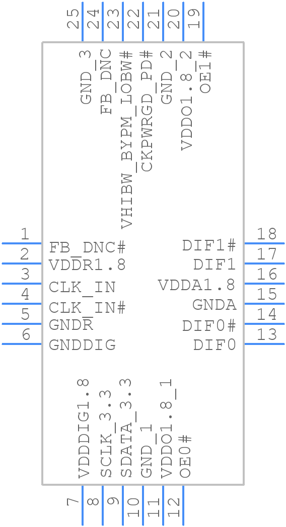 9DBV0241AKILFT - Renesas Electronics - PCB symbol