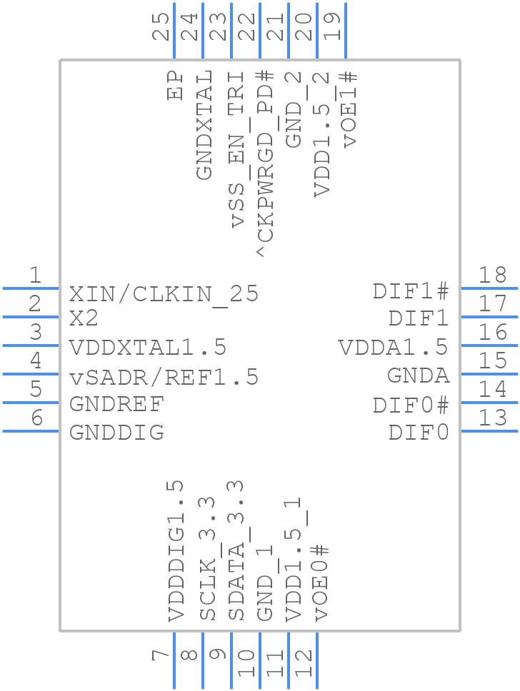 9FGU0241AKLFT - Renesas Electronics - PCB symbol