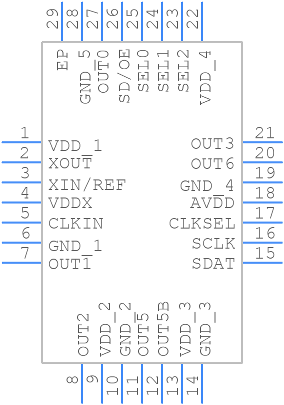 5V49EE701NDGI - Renesas Electronics - PCB symbol
