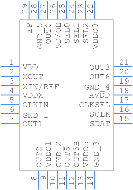 5V49EE702NDGI - Renesas Electronics - PCB symbol