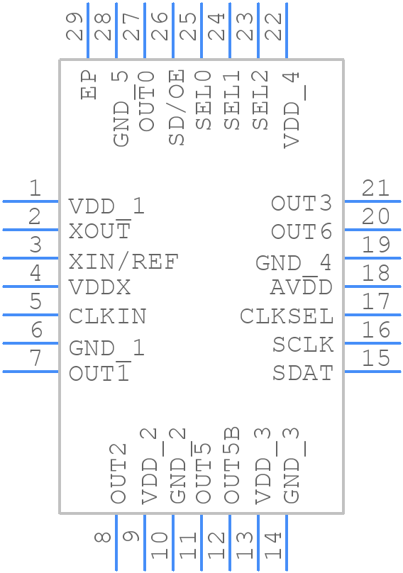 5V49EE703NDGI8 - Renesas Electronics - PCB symbol