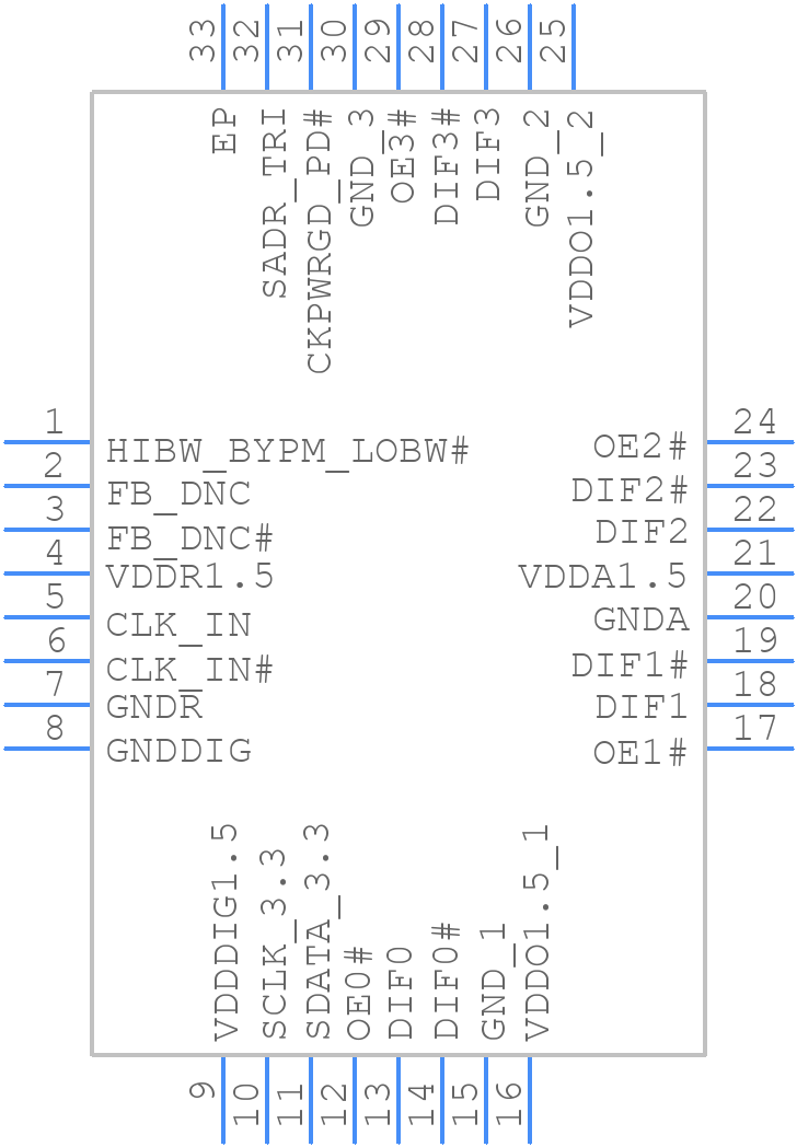9DBU0431AKILFT - Renesas Electronics - PCB symbol