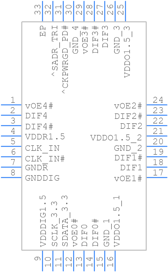 9DBU0541AKILFT - Renesas Electronics - PCB symbol