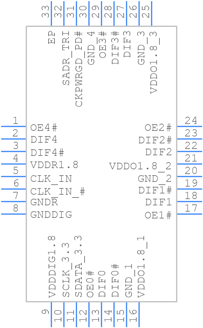 9DBV0531AKLFT - Renesas Electronics - PCB symbol