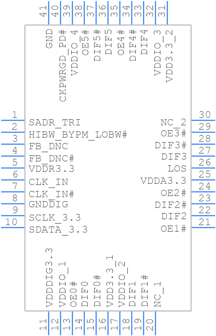 9DBL0643ANDGI8 - Renesas Electronics - PCB symbol