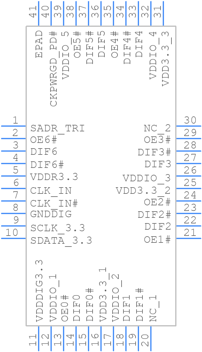 9DBL0741BKILFT - Renesas Electronics - PCB symbol