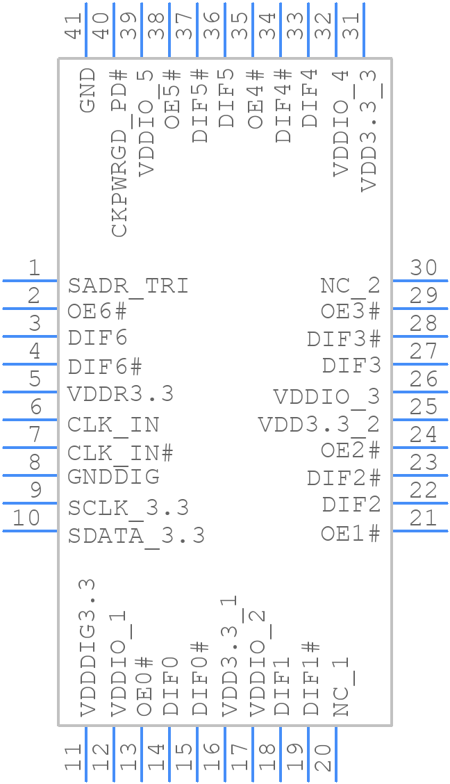 9DBL0751BKILFT - Renesas Electronics - PCB symbol