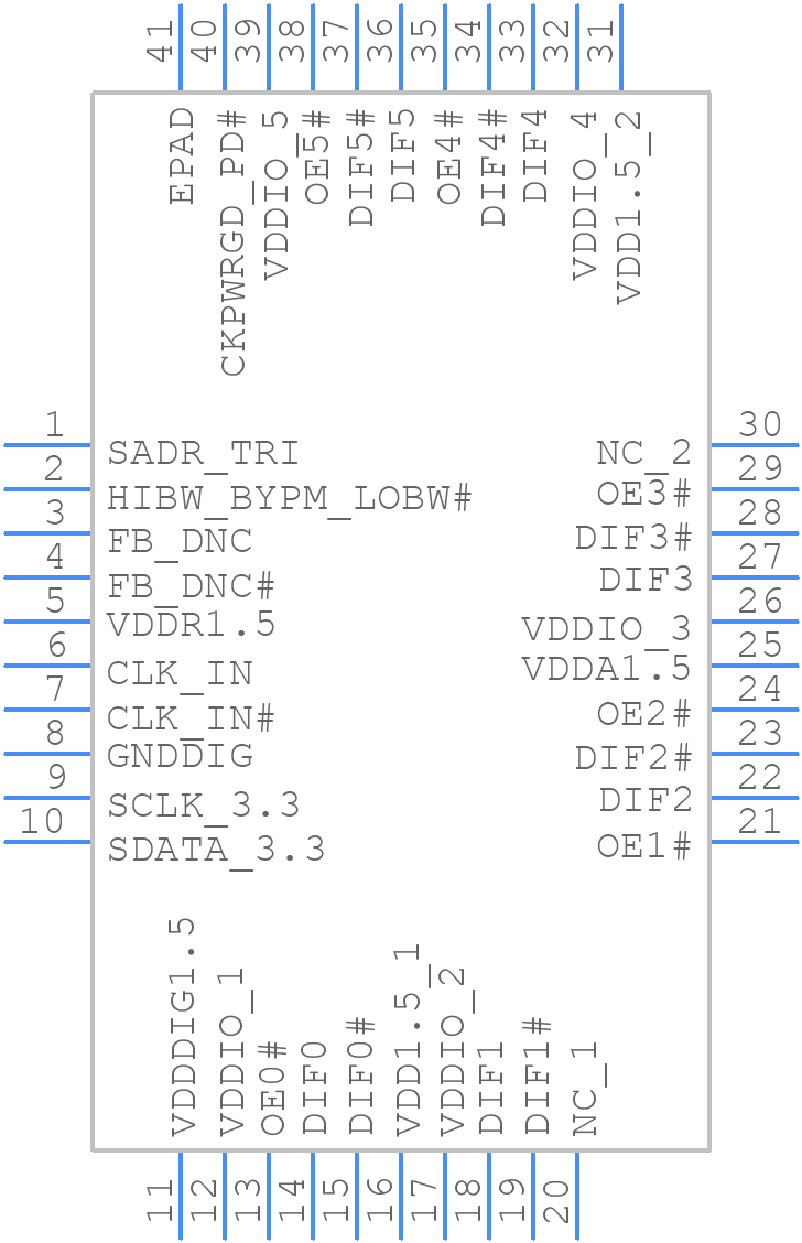 9DBU0631AKLF - Renesas Electronics - PCB symbol