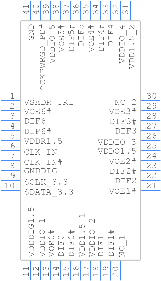 9DBU0731AKILF - Renesas Electronics - PCB symbol