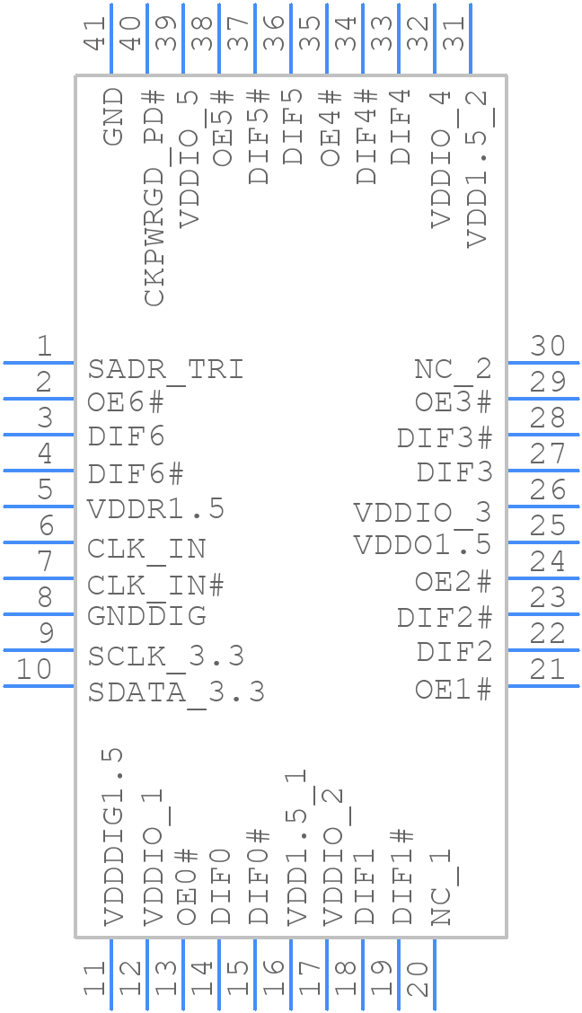 9DBU0741AKLFT - Renesas Electronics - PCB symbol