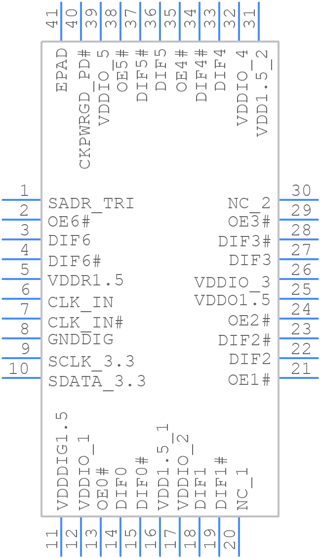 9DBU0741AKILFT - Renesas Electronics - PCB symbol