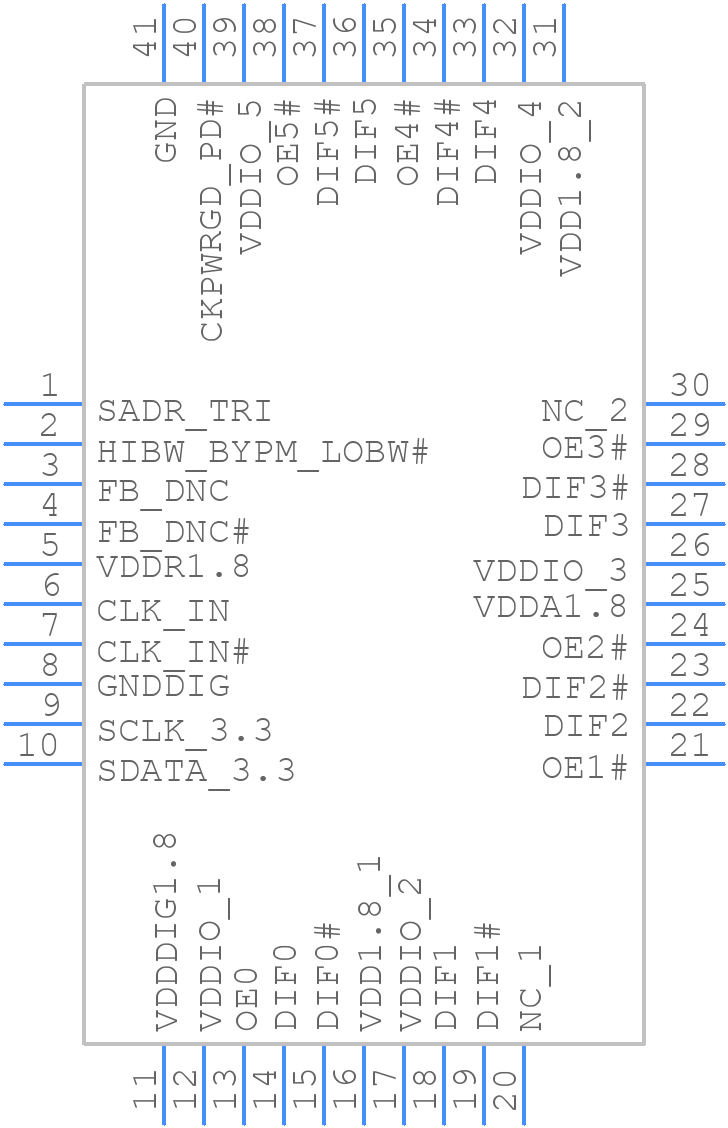 9DBV0641AKILFT - Renesas Electronics - PCB symbol