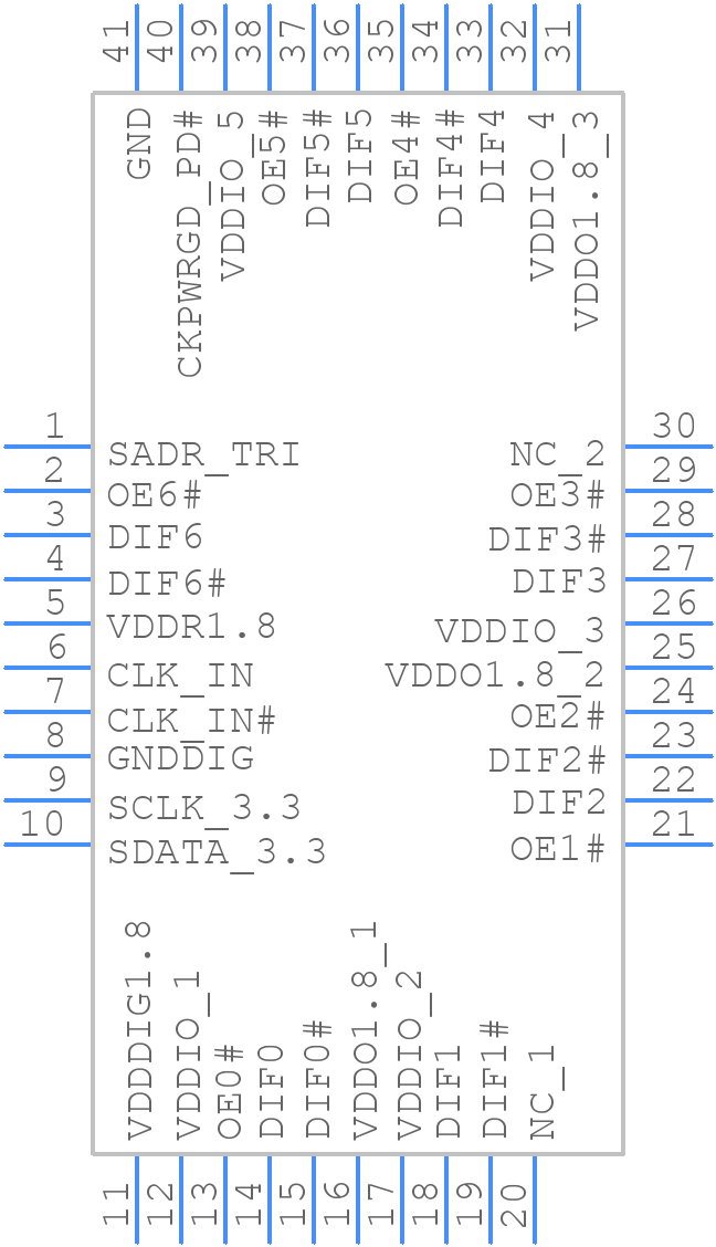 9DBV0731AKLF - Renesas Electronics - PCB symbol