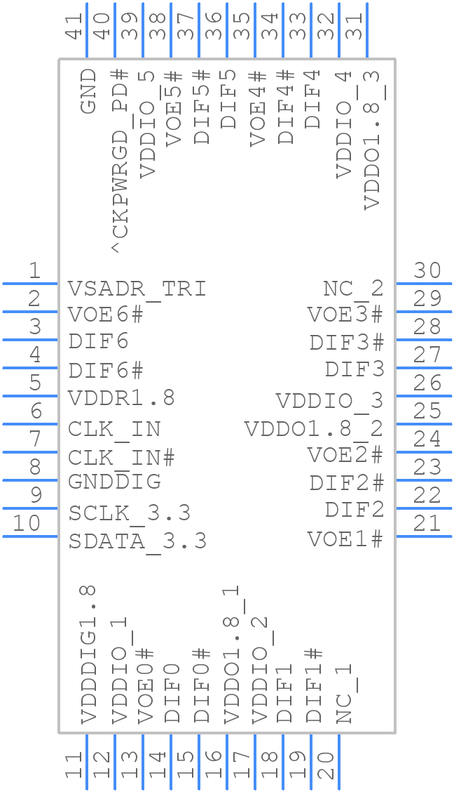 9DBV0741AKLF - Renesas Electronics - PCB symbol