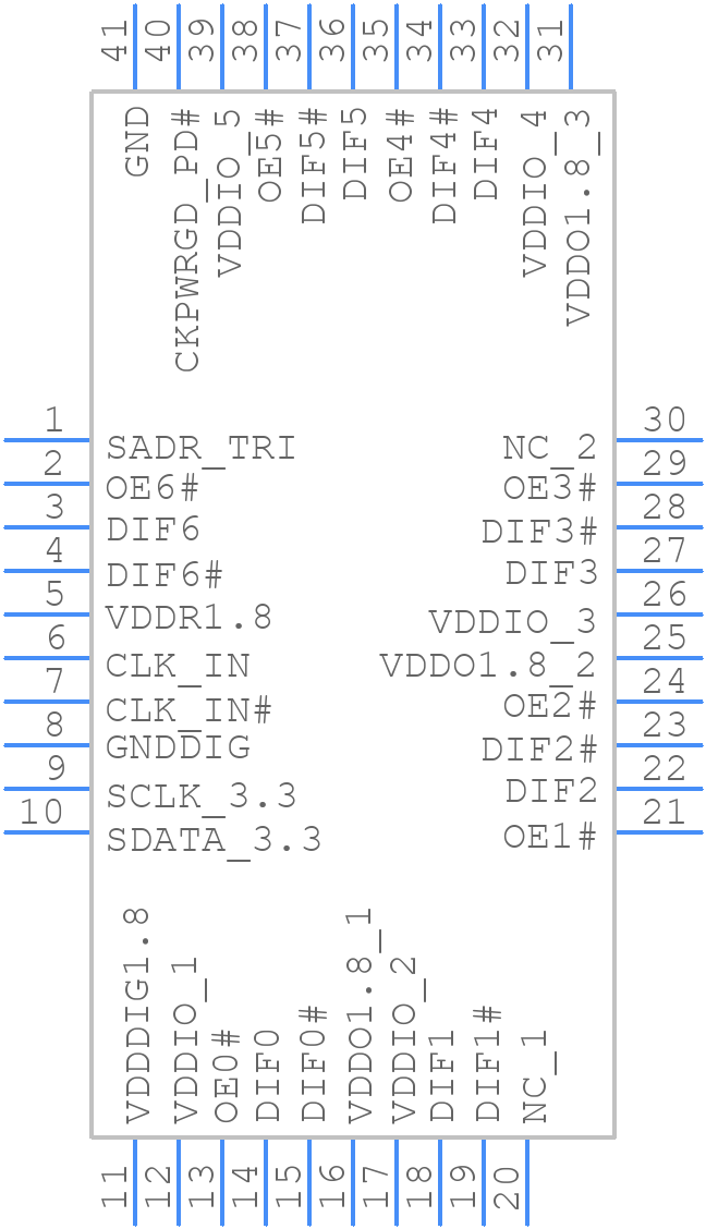 9DBV0741AKLFT - Renesas Electronics - PCB symbol