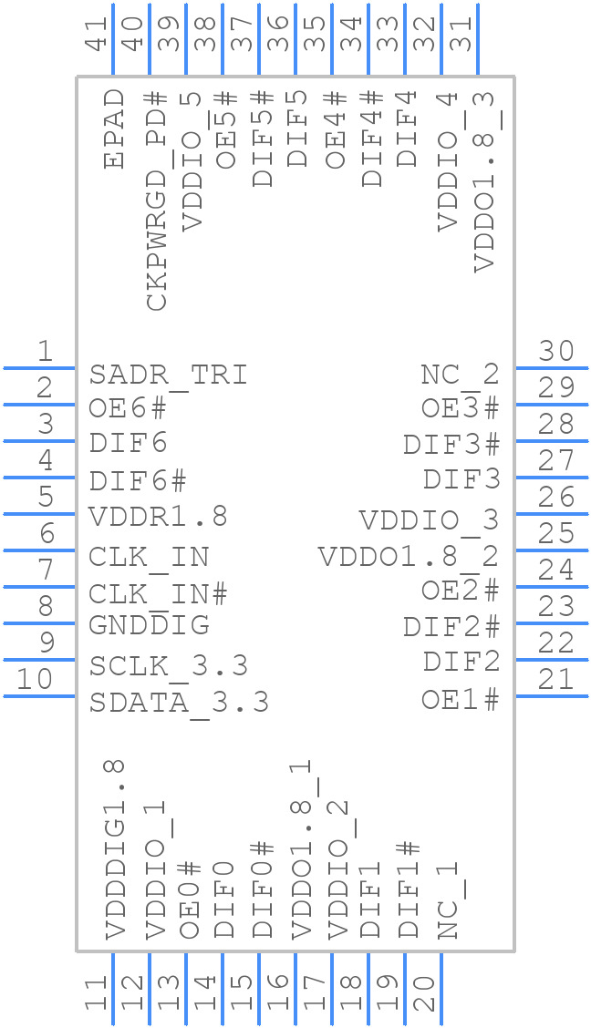9DBV0741AKILFT - Renesas Electronics - PCB symbol