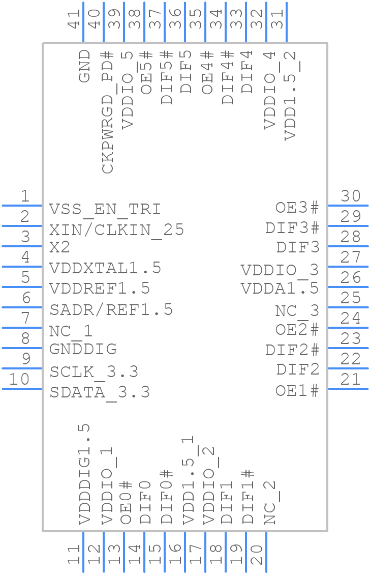 9FGU0631CKILF - Renesas Electronics - PCB symbol