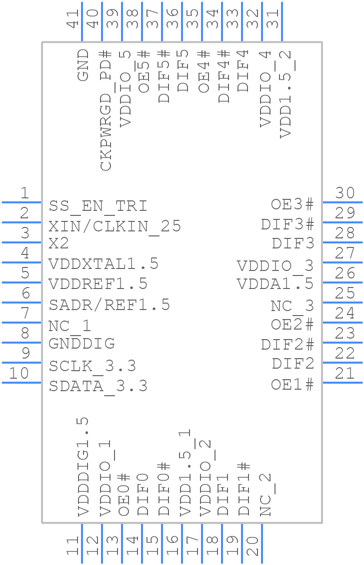 9FGU0631CKILFT - Renesas Electronics - PCB symbol