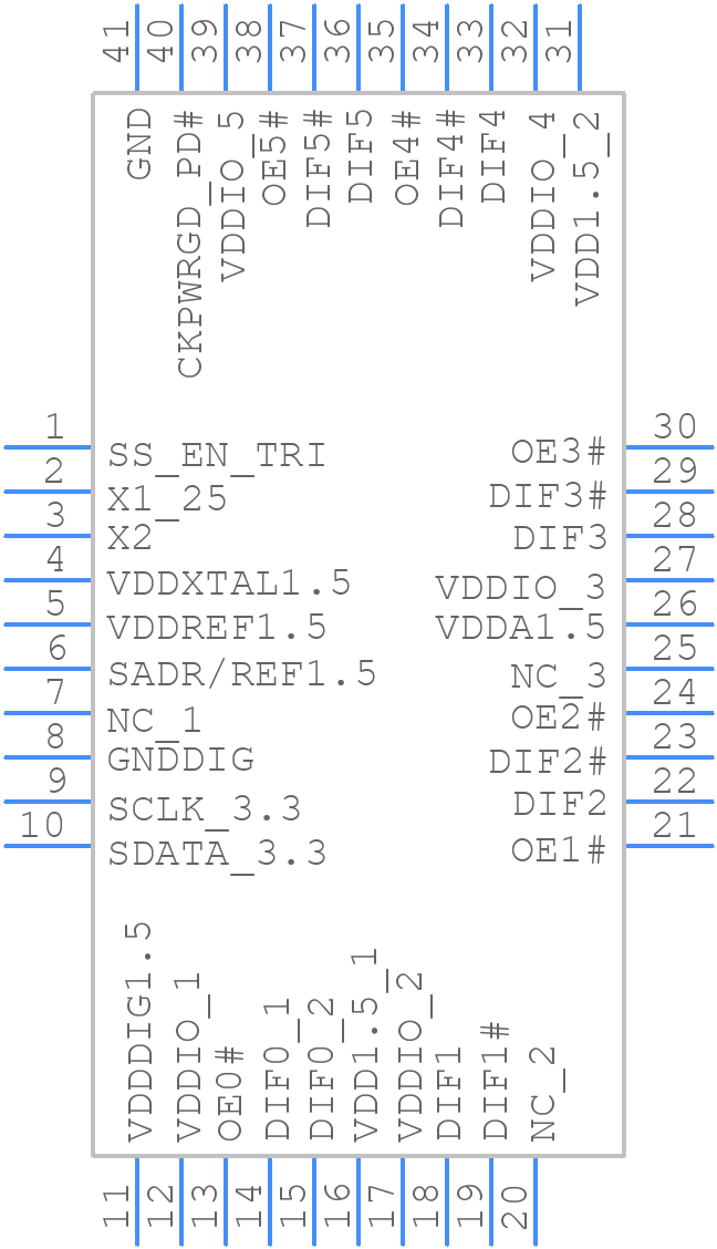 9FGU0641AKILF - Renesas Electronics - PCB symbol