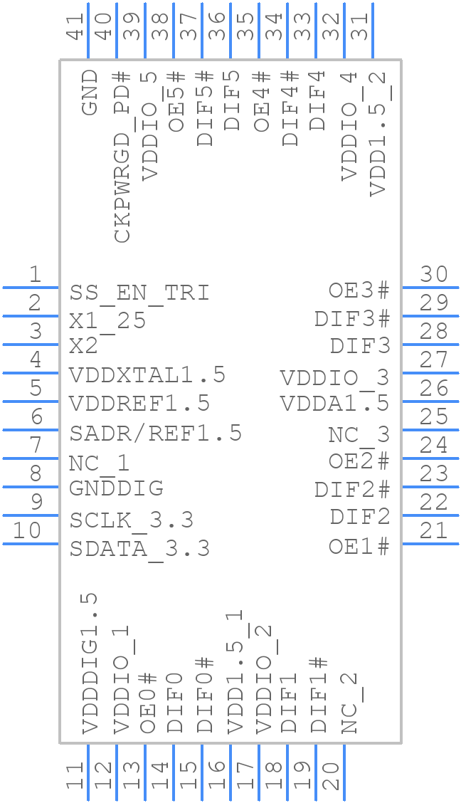 9FGU0641AKLF - Renesas Electronics - PCB symbol