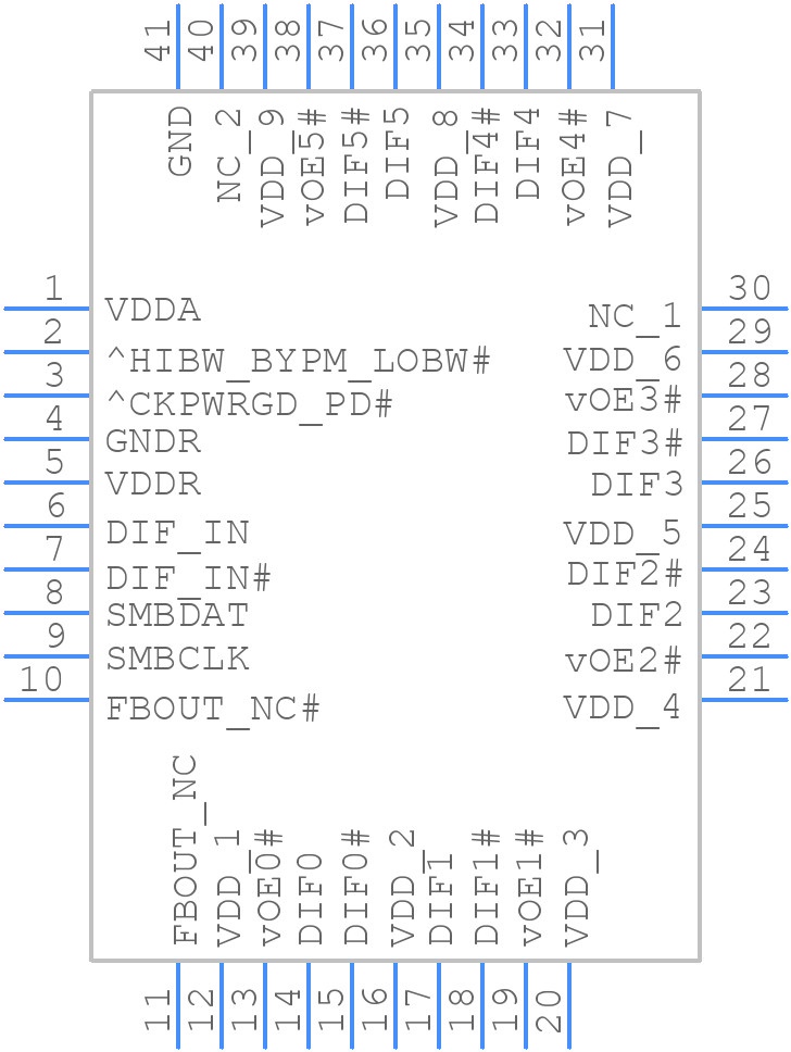 9ZXL0651EKILFT - Renesas Electronics - PCB symbol