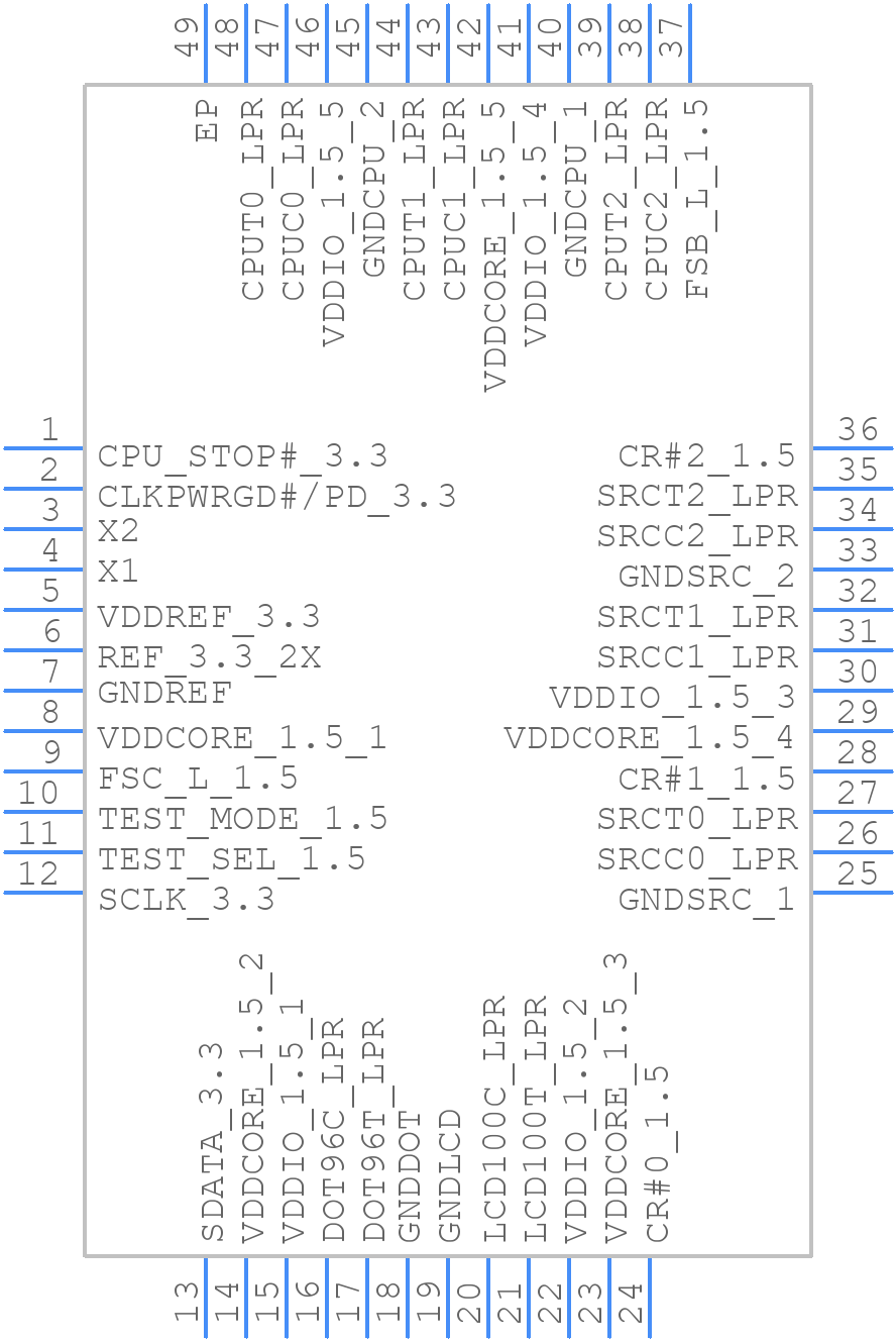 9UMS9610CKLF - Renesas Electronics - PCB symbol