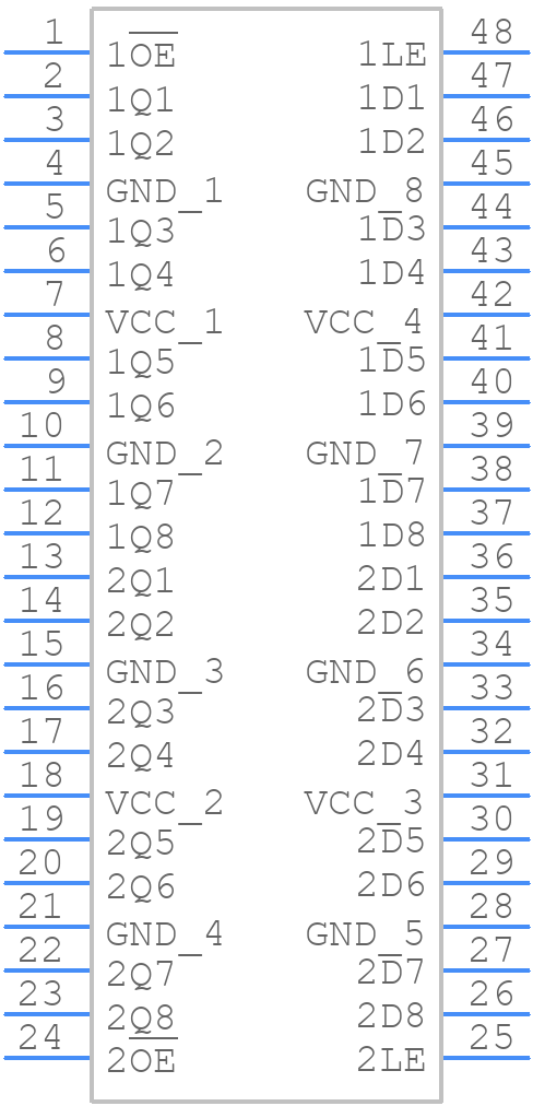 74LVC16373APAG - Renesas Electronics - PCB symbol