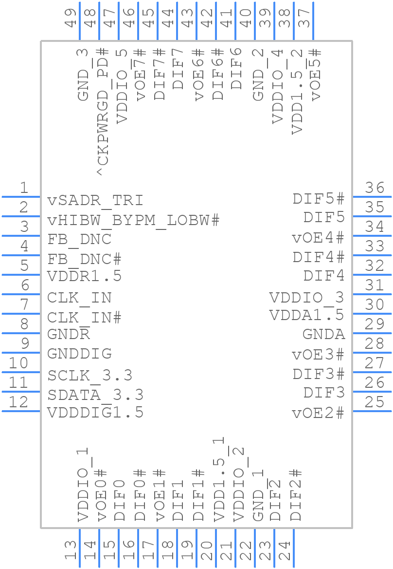 9DBU0831AKLF - Renesas Electronics - PCB symbol