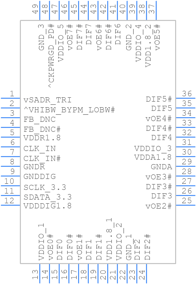 9DBV0831AKLFT - Renesas Electronics - PCB symbol