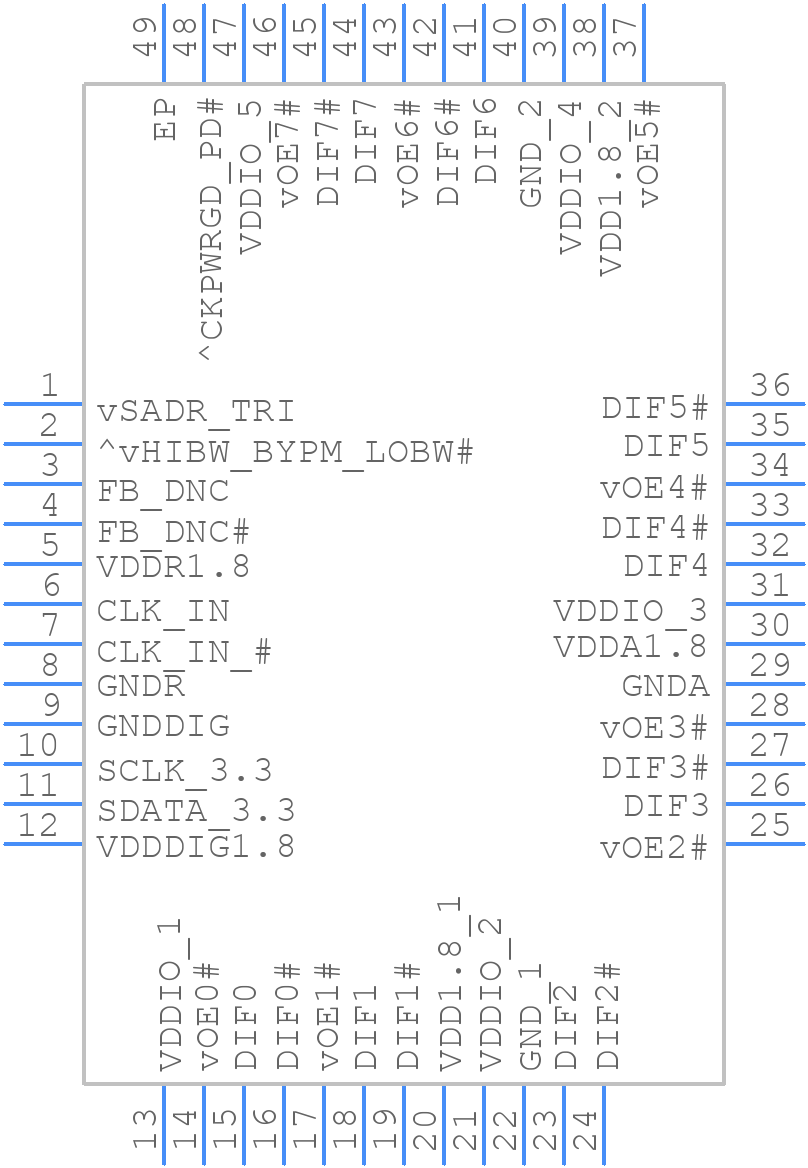 9DBV0841AKILF - Renesas Electronics - PCB symbol