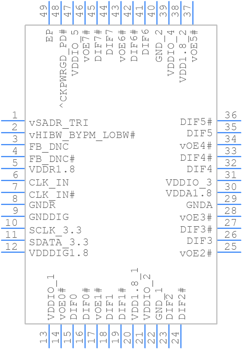 9DBV0841AKILFT - Renesas Electronics - PCB symbol