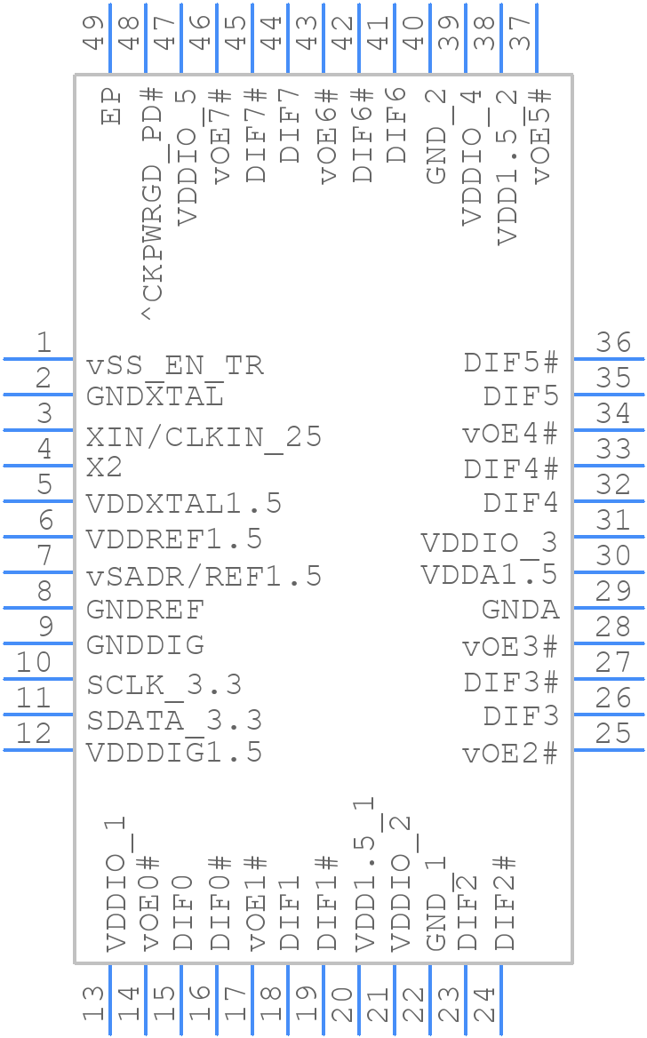 9FGU0831CKILF - Renesas Electronics - PCB symbol