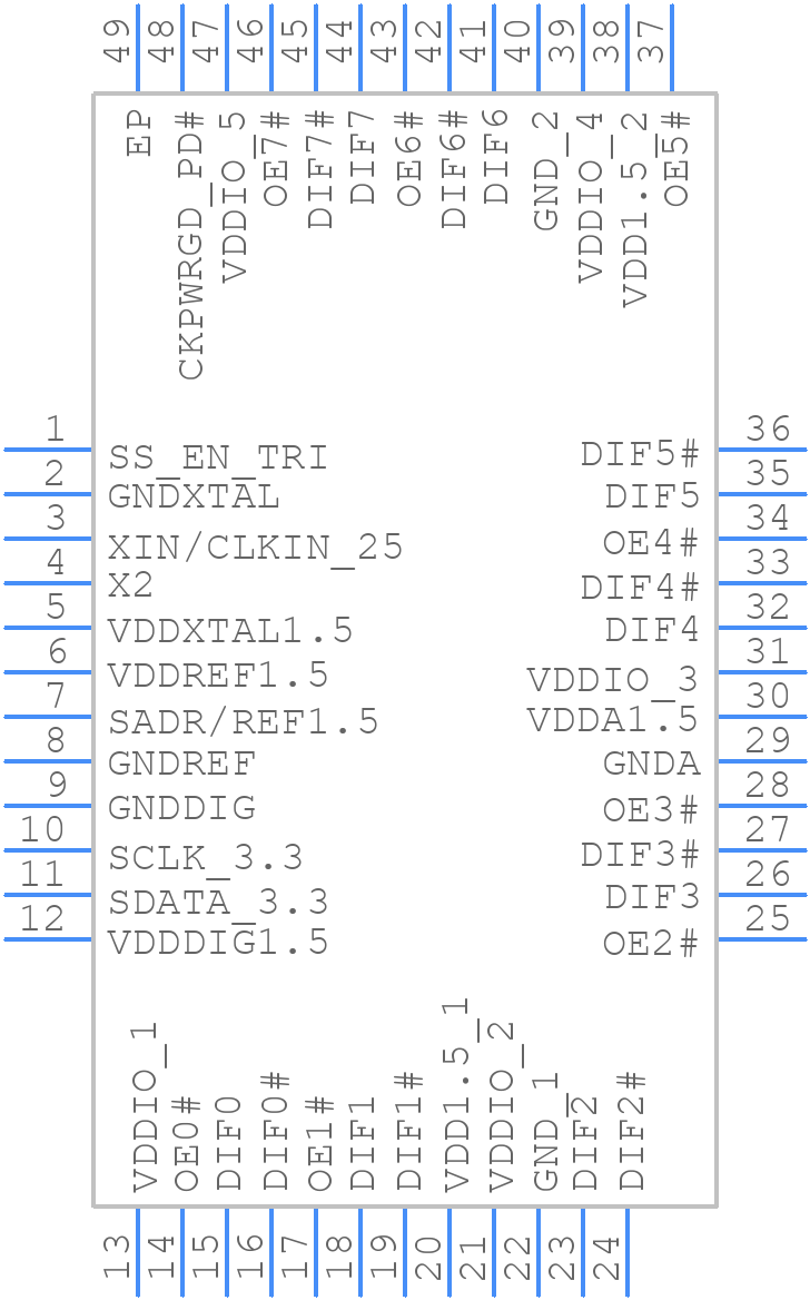 9FGU0831CKLF - Renesas Electronics - PCB symbol
