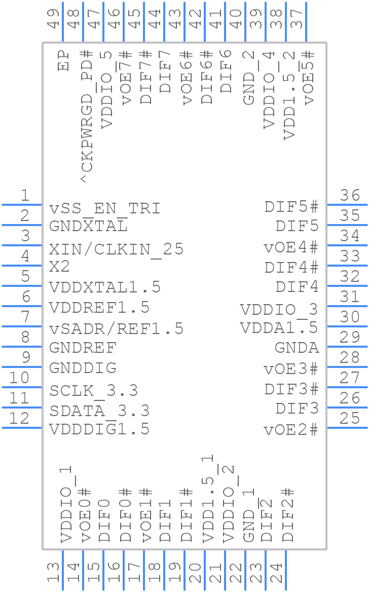 9FGU0841AKILFT - Renesas Electronics - PCB symbol
