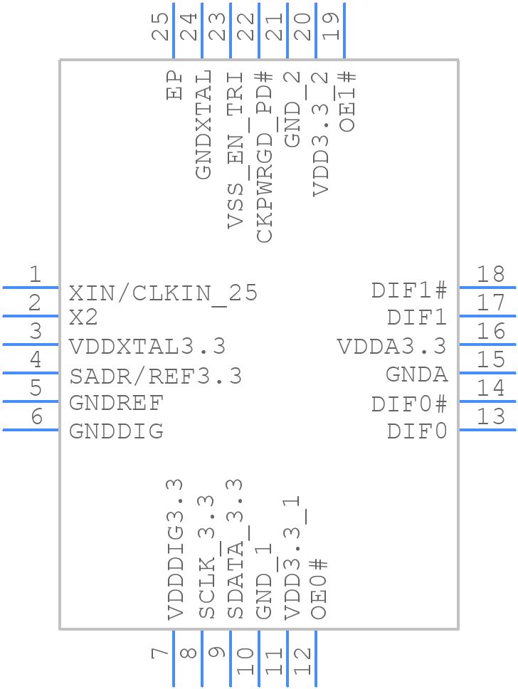 9FGL0241CKILFT - Renesas Electronics - PCB symbol