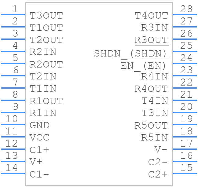 MAX211EEAI+T - Analog Devices - PCB symbol